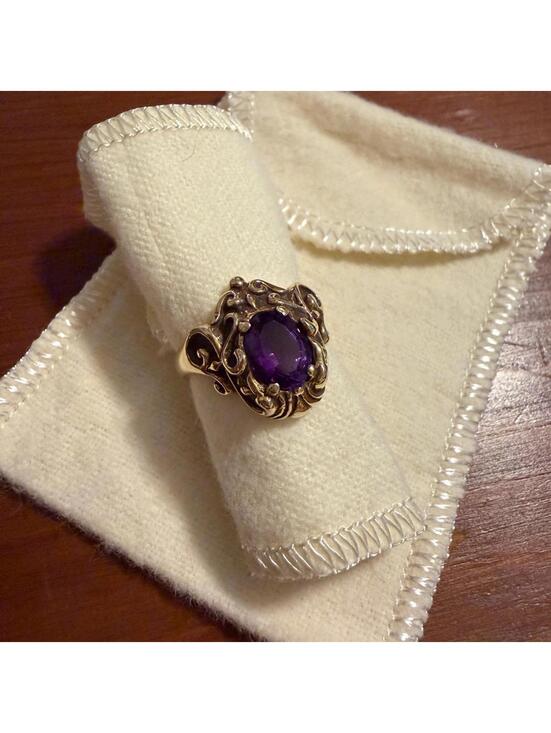James Avery Jewelry - James Avery Vintage 14K Gold Amethyst Cocktail Ring Size 5.5